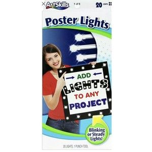 ArtSkills Poster Lights One String of 20 LED Lights - Steady or Flashing